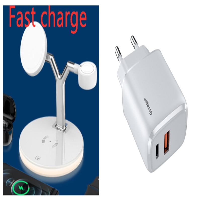 Compatible with Apple, 3 In 1 Magnetic Wireless Charger 15W Fast Charging Station For Magsafe Chargers - iztia