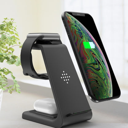 Iztia® 3-in-1 Wireless Charging Station for Apple Devices: Fast Charger for Apple Watch Ultra 9 8 7 6 SE 5 4 3, iPhone 15/Plus/Pro Max/14/13/12/11/X, and AirPods Pro (with Adapter) - iztia