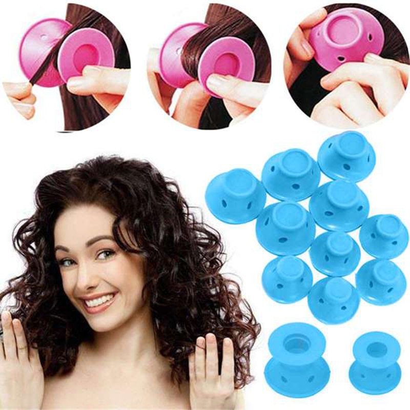 Soft Rubber Magic Hair Care Rollers Silicone Hair Curlers No Heat Hair Styling Tool - iztia