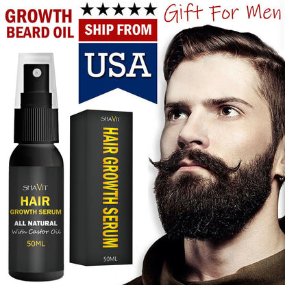 Mens Beard Growth Oil Serum Fast Growing Mustache Facial Hair Treatment For Men - iztia