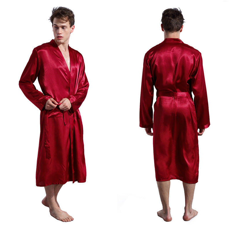 Stylish Men's Thin Solid Color Robe - iztia