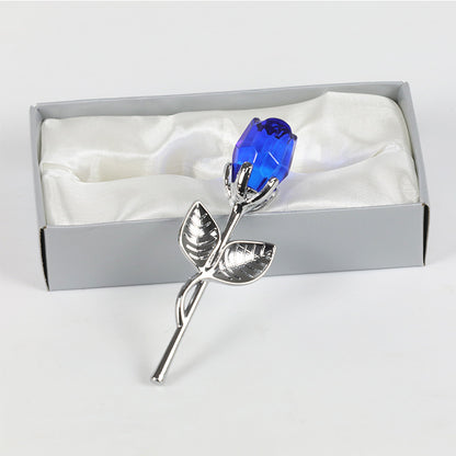 Crystal Metal Rose Valentine's Day Small Gift Wedding - iztia