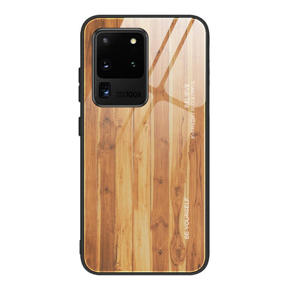 Wood grain tempered glass phone case - iztia