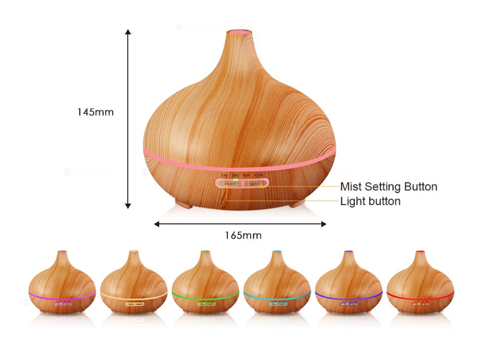 Ultrasonic Aroma Diffuser Humidifier Wood Grain - iztia