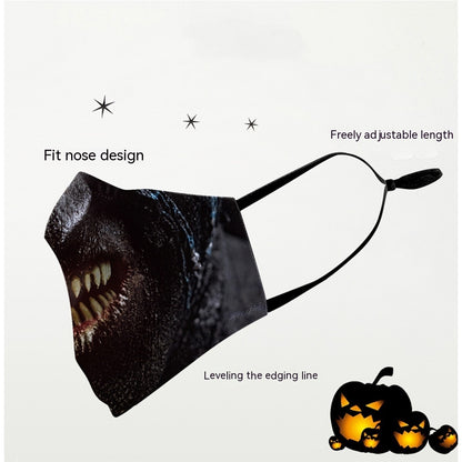 Halloween Digital Printing Funny Horror Face Double Layer Dust Mask - iztia