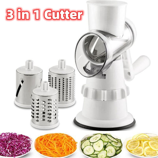 3 In 1 Vegetable Slicer Manual Kitchen Accessories Grater For Vegetable Cutter Round Chopper Mandolin Shredder Potato Home Kitchen Supplies Kitchen Gadgets - iztia