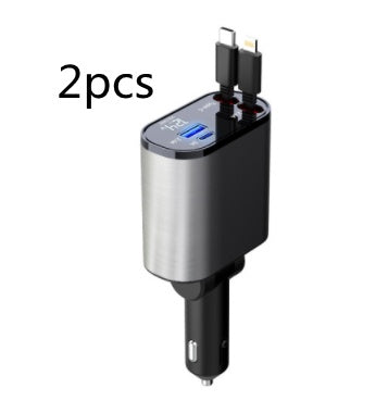 Metal Car Charger 100W Super Fast Charging Car Cigarette Lighter USB And TYPE-C Adapter - iztia