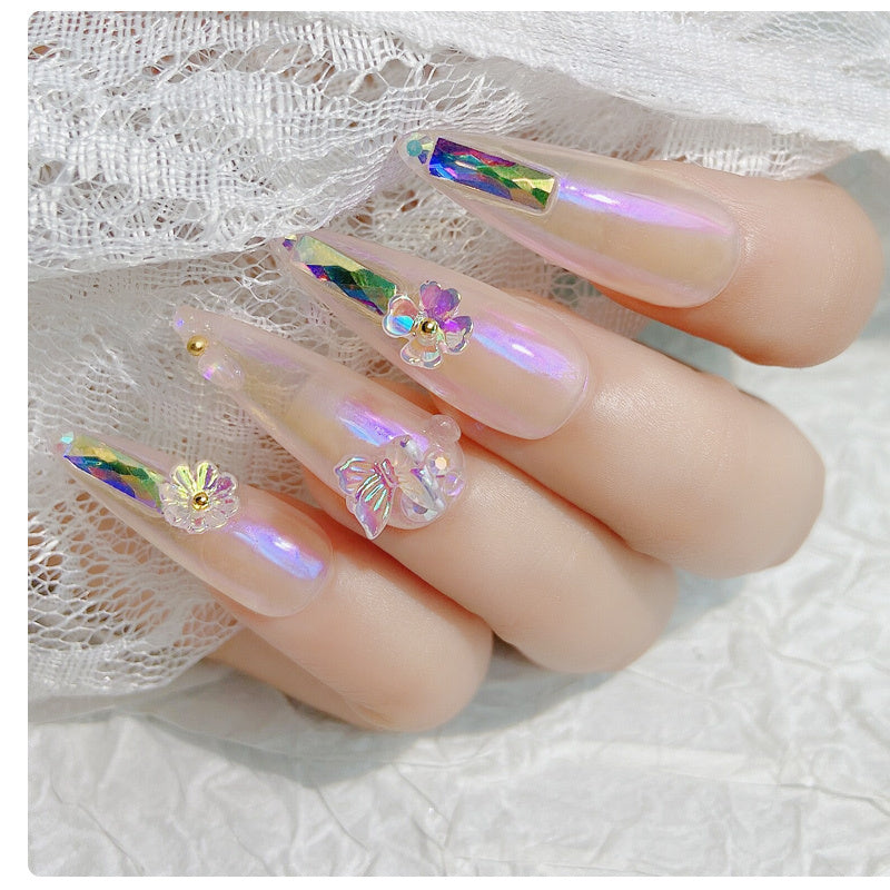 Frozen Flower Butterfly Nail - iztia