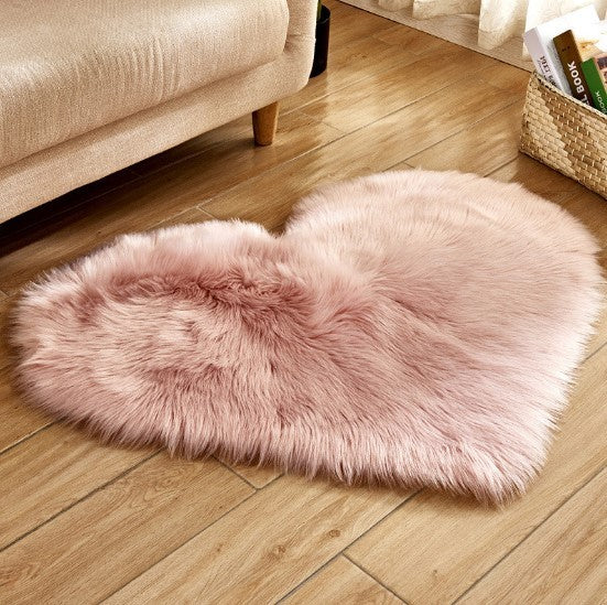 Plush Heart Shaped Carpet Non-Slip Mat Fluffy Rug Floor Mat Blanket Sofa Cushion Foot Pad Carpets For Living Room Home Decor - iztia