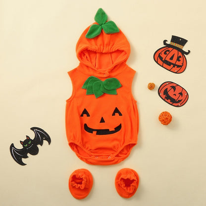 Baby Clothes Fashion Cosclothes Halloween Costume Pumpkin Cosplay Halloween Jumpsuit - iztia