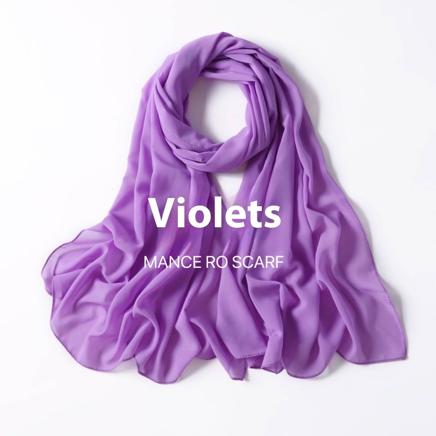 Pure Color Pearl Chiffon Scarf Headcloth Veil Chiffon Scarf - iztia