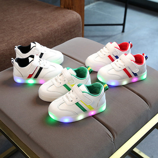 Kimmy White LED Sneakers Shoes - iztia