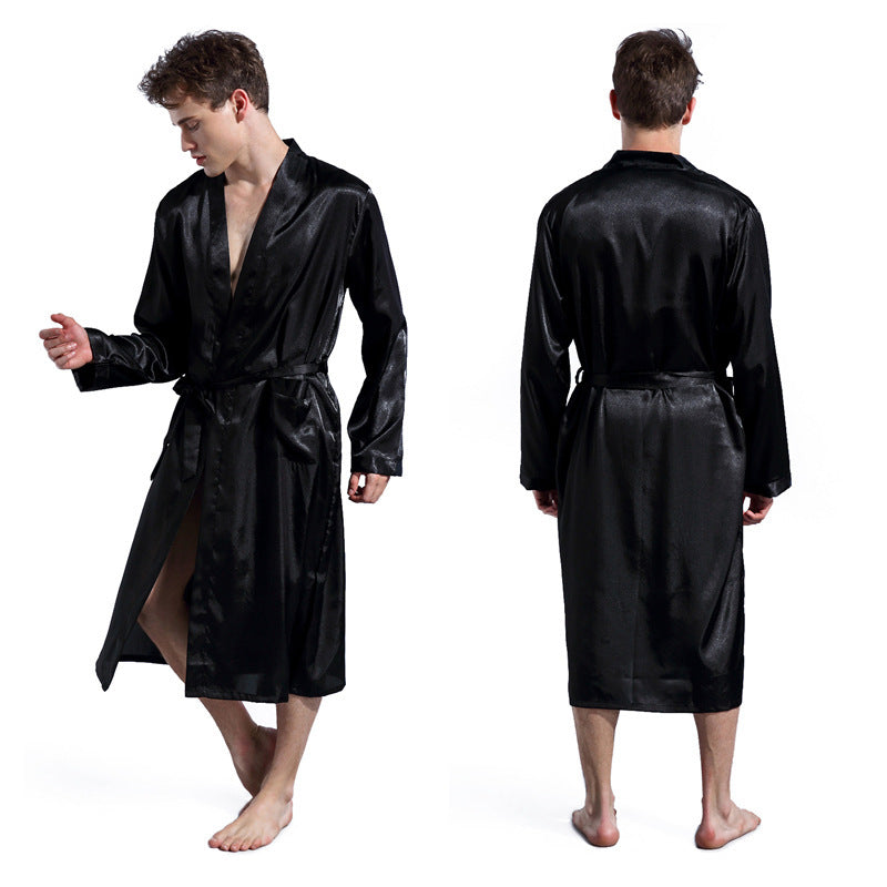 Stylish Men's Thin Solid Color Robe - iztia