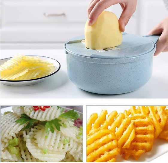 8 In 1 Mandoline Slicer Vegetable Slicer Potato Peeler Carrot Onion Grater With Strainer Vegetable Cutter Kitchen Accessories - iztia