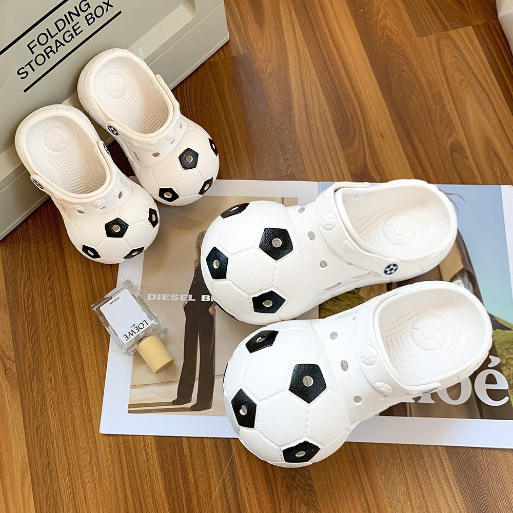 Parent-Child Creative Football Closed-toe Slippers - iztia