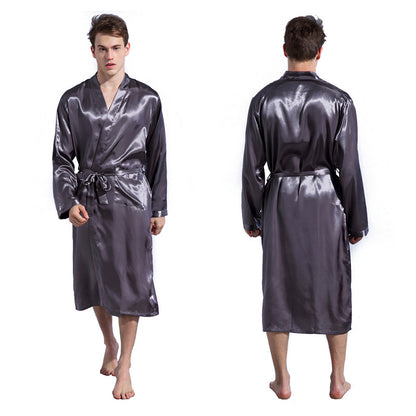 Stylish Men's Thin Solid Color Robe - iztia