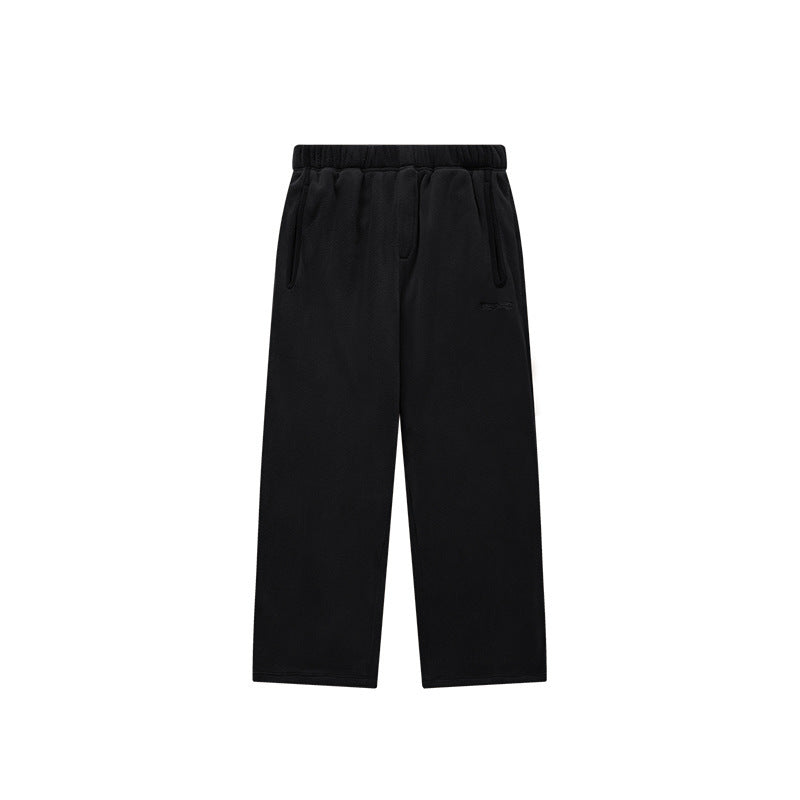 Double-sided Polar Fleece Wide-leg Pants Straight Loose - iztia