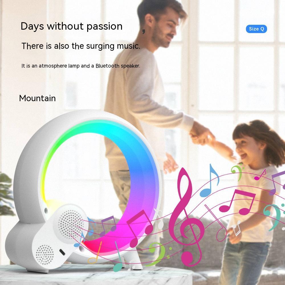 Creative Q Light Analog Sunrise Digital Display Alarm Clock Bluetooth Audio Intelligent Wake-up Q Colorful Atmosphere Light - iztia