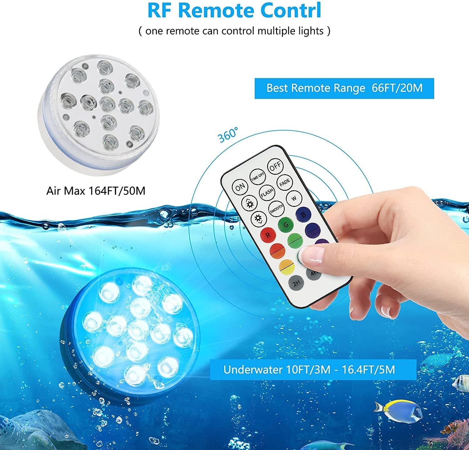 Color Changing Remote Control Diving Light - iztia