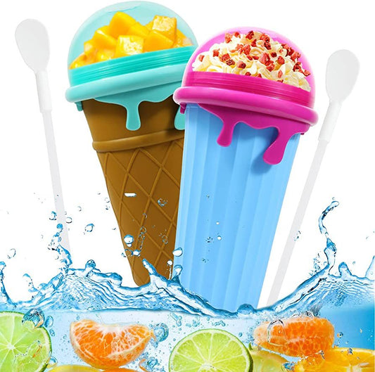 500ml Large Capacity Slushy Cup Summer Squeeze Homemade Juice Water Bottle Quick-Frozen Smoothie Sand Cup Pinch Fast Cooling Magic Ice Cream Slushy Maker Beker Kitchen Gadgets - iztia