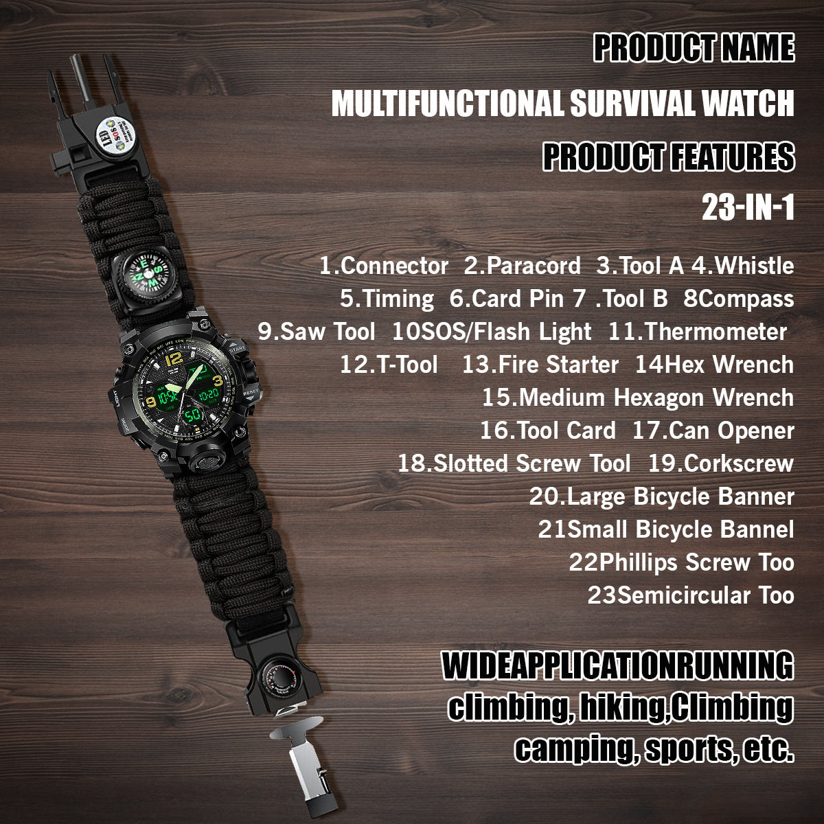 Waterproof Dual Display Electronic Tactical Watch - iztia