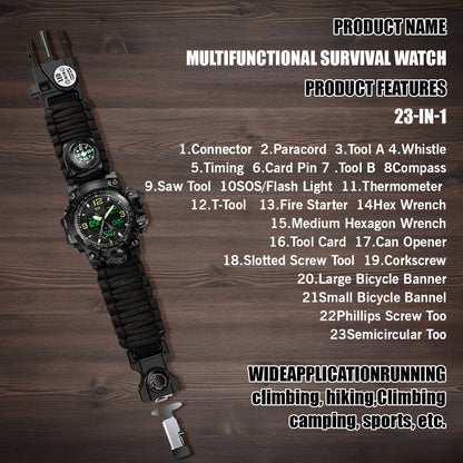 Waterproof Dual Display Electronic Tactical Watch - iztia