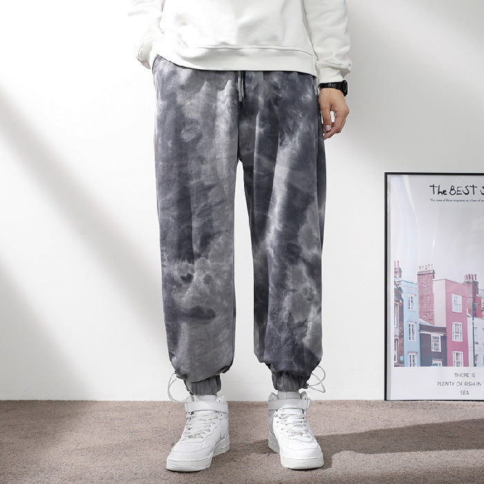 Elastic Waist Drawstring Ankle-tied Sweatpants Men - iztia