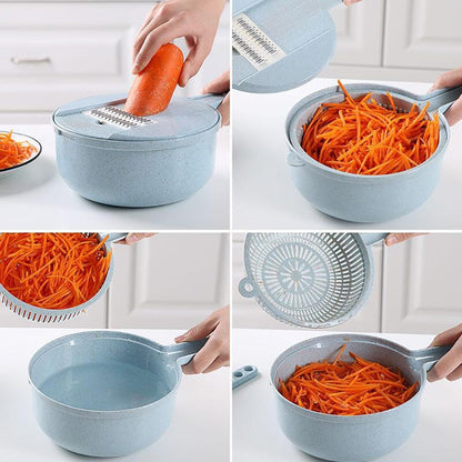 8 In 1 Mandoline Slicer Vegetable Slicer Potato Peeler Carrot Onion Grater With Strainer Vegetable Cutter Kitchen Accessories - iztia