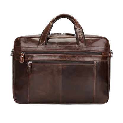 Leather Handbag Briefcase Napa Leather Comfortable Texture Men's Real-leather Bag - iztia