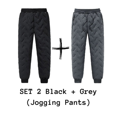 Men's Trousers Winter Velvet Thickening Loose Fleece Pants With Zip Pocket Large Size Windproof Warm Jogging Pants - iztia