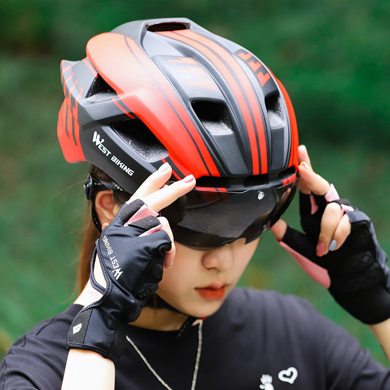 Cycling Helmet Integrated With Goggles Helmet Mountain Road Bike Helmet Equipment - iztia