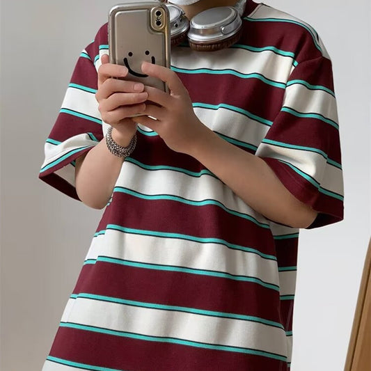 Men's Summer Japanese Vintage Stripe T-shirt - iztia