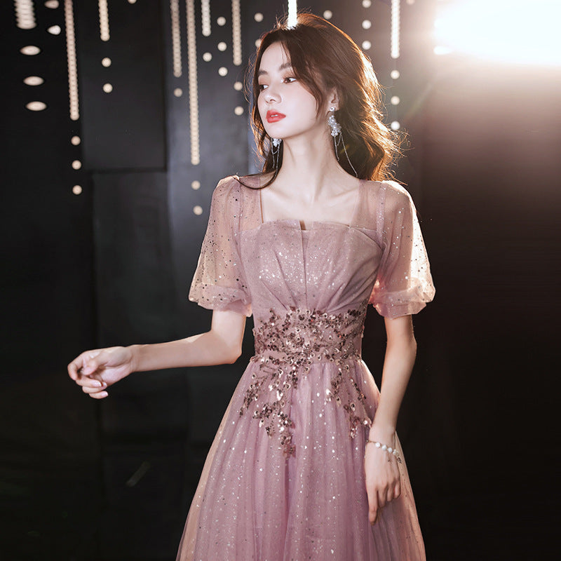 New Birthday Banquet Party Elegant Socialite Host Fairy Slim Evening Dress For Women - iztia