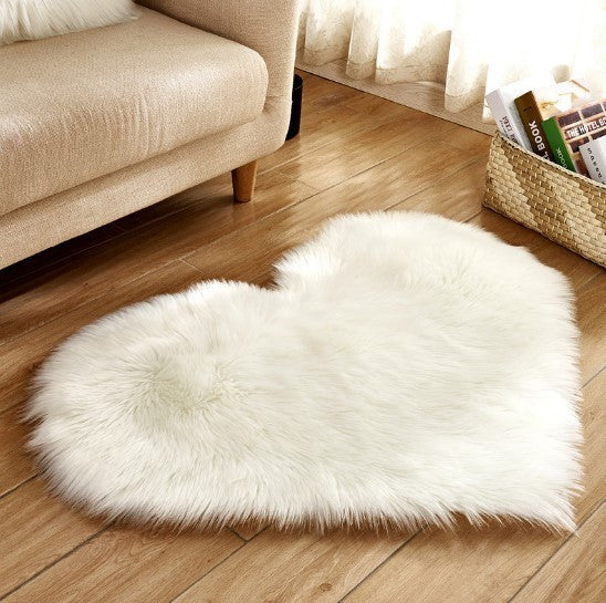 Plush Heart Shaped Carpet Non-Slip Mat Fluffy Rug Floor Mat Blanket Sofa Cushion Foot Pad Carpets For Living Room Home Decor - iztia