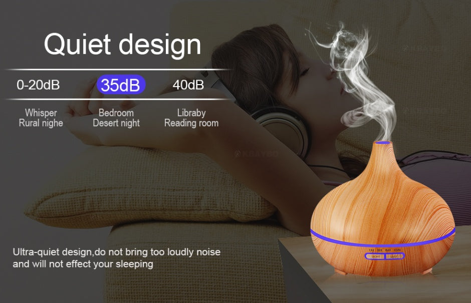 Ultrasonic Aroma Diffuser Humidifier Wood Grain - iztia