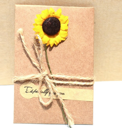 Creative kraft dried flower greeting card - iztia