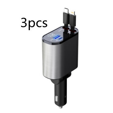 Metal Car Charger 100W Super Fast Charging Car Cigarette Lighter USB And TYPE-C Adapter - iztia