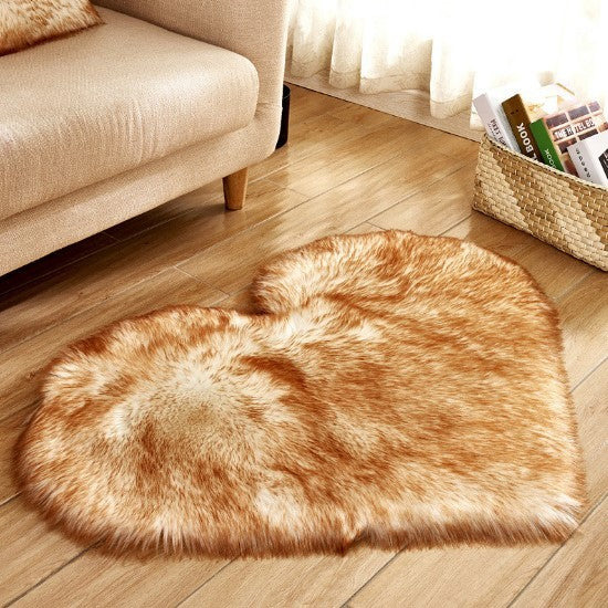 Plush Heart Shaped Carpet Non-Slip Mat Fluffy Rug Floor Mat Blanket Sofa Cushion Foot Pad Carpets For Living Room Home Decor - iztia