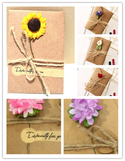 Creative kraft dried flower greeting card - iztia