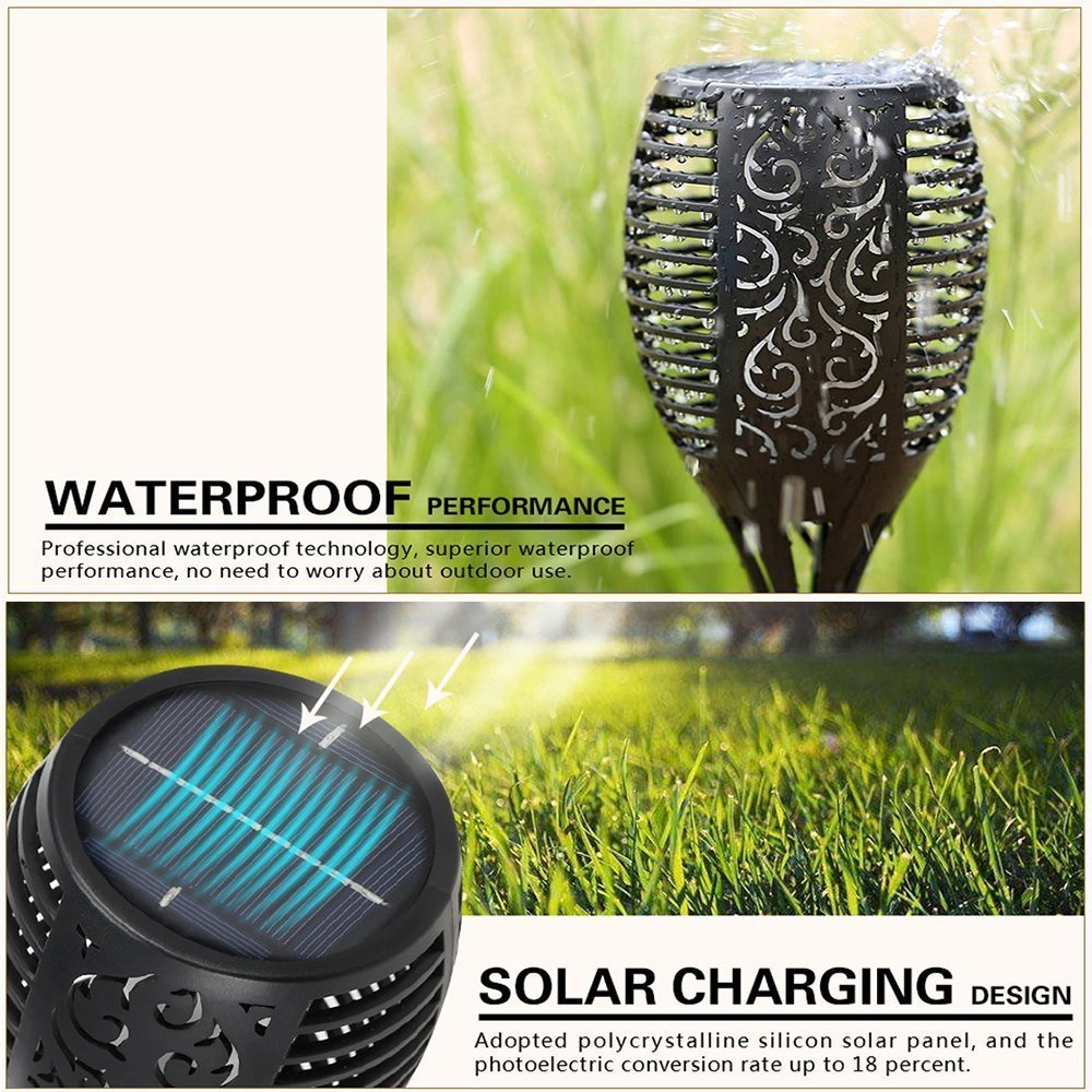 LED Waterproof  Solar Torch Light Lamp Outdoor Landscape Decoration Garden Lawn Light - iztia