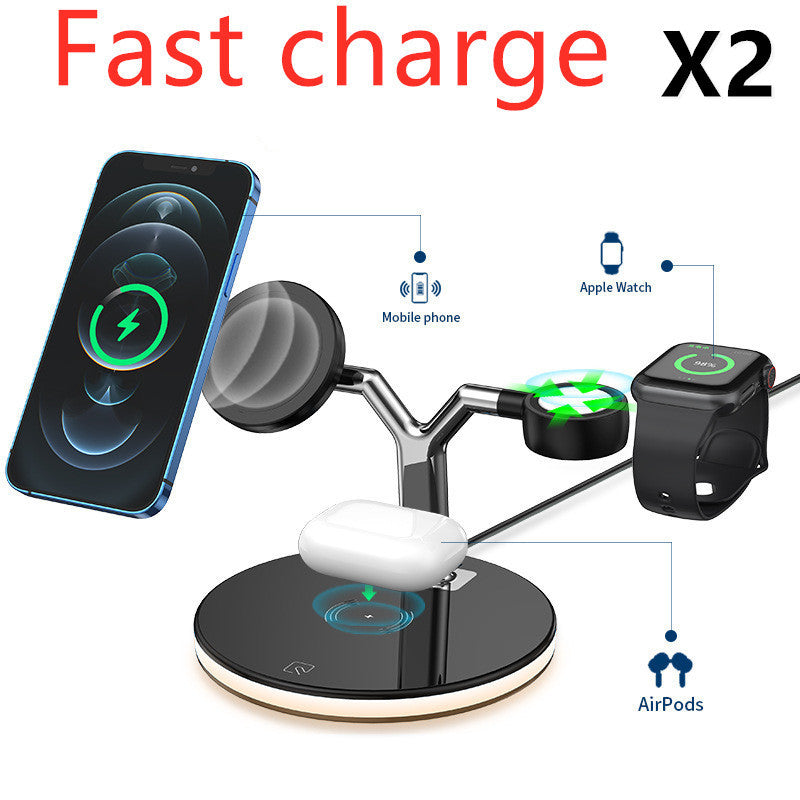 Compatible with Apple, 3 In 1 Magnetic Wireless Charger 15W Fast Charging Station For Magsafe Chargers - iztia