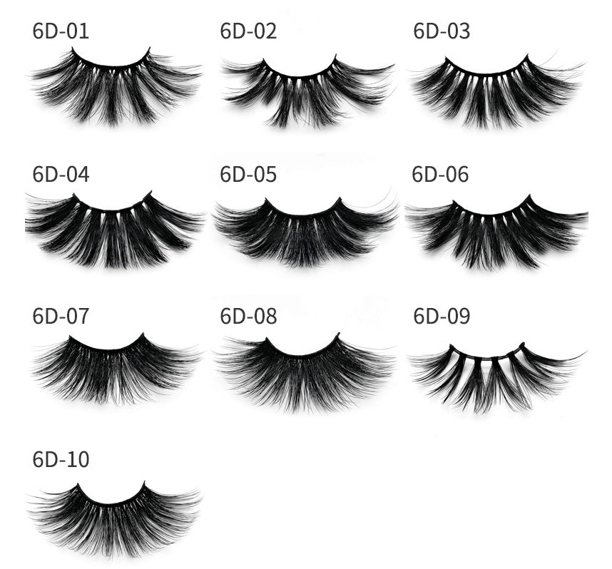 Nethong 25mm mink false eye lashes 6D three-dimensional messy cross-eye lashes Europe and the United States cross-border for eye lashes - iztia