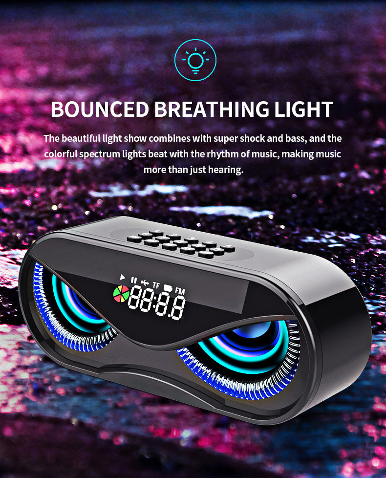 Colorful lights, dual speakers, digital buttons, song, Bluetooth speaker - iztia