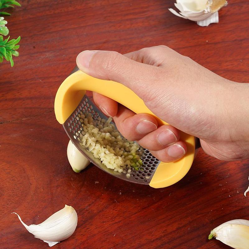 Stainless Steel Garlic Masher Garlic Press Household Manual Curve Fruit Vegetable Tools Kitchen Gadgets - iztia