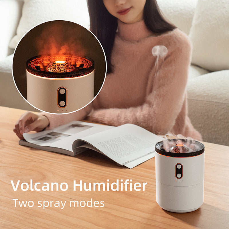 Volcanic Flame Aroma Essential Oil Diffuser USB Portable Jellyfish Air Humidifier Night Light Lamp Fragrance Humidifier - iztia