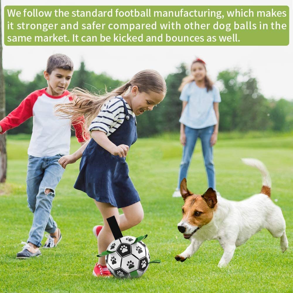 Dog Toys Interactive Pet Football Toys with Grab Tabs Dog Outdoor training Soccer Pet Bite Chew Balls for Dog accessories - iztia