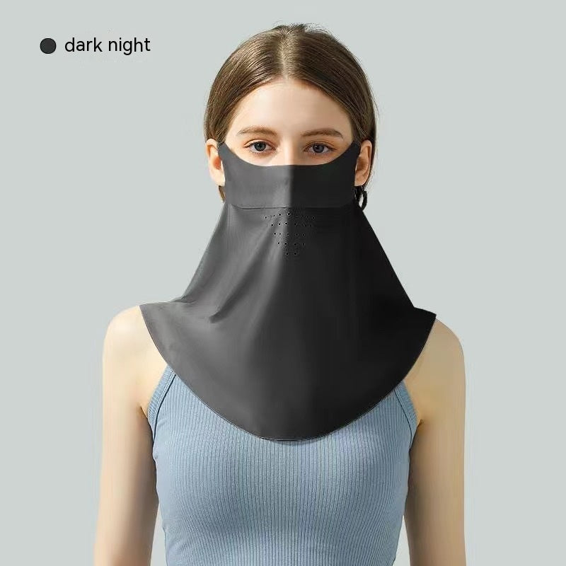 Facekini Full Face Sunscreen Mask Breathable Thin Ice Silk - iztia