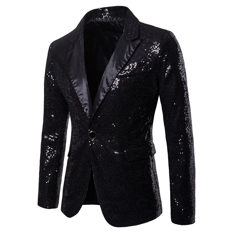 European And American Performance Dress Gold Sequined Suit - iztia