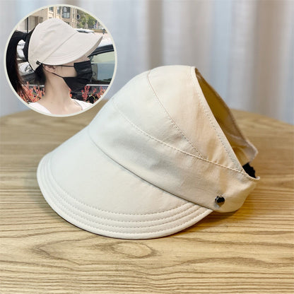 Women's Empty-top Peaked Cap Summer Sun Protection Visor Quick Drying Hat - iztia