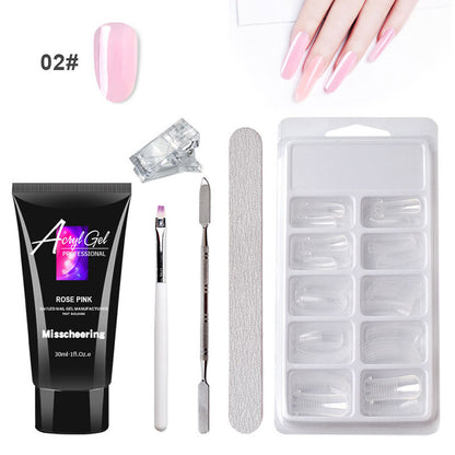 Painless Extension Gel Nail Art Without Paper Holder Quick Model Painless Crystal Gel Set - iztia